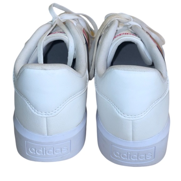 Adidas Women's White Sneakers with Pink, Blue, and Gold Stripes - Picture 10 of 16